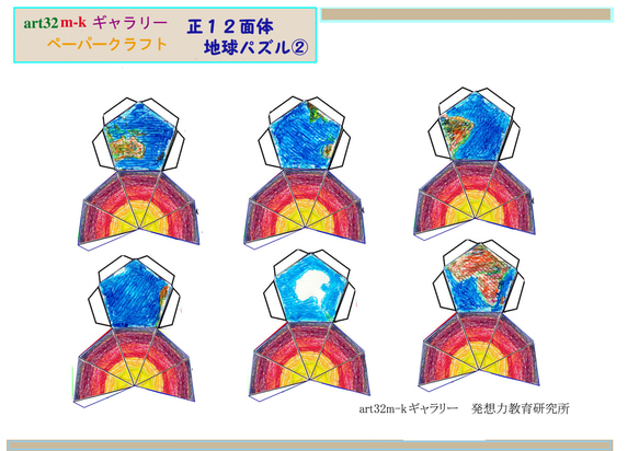 発想力脳トレ　３次元立体ジグソーパズル地球　完成品　箱入り 6枚目の画像