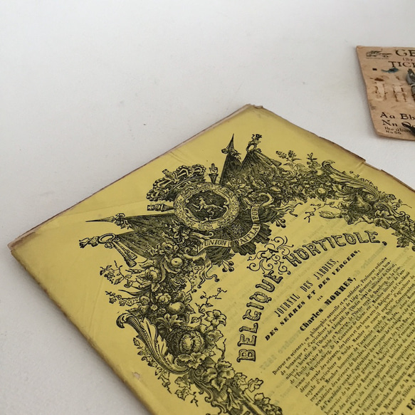 アンティークペーパー ベルギー冊子　ラベル　コラージュ 文具　紙もの 額装 フランス 古本 ステーショナリー 3枚目の画像