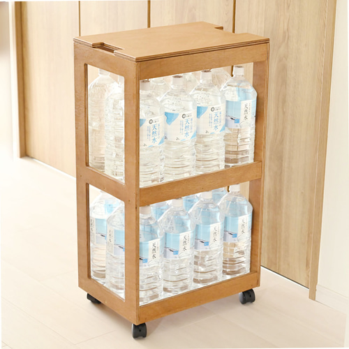 ペットボトルラック 2段 2リットルペットボトル24本収納 災害備蓄に