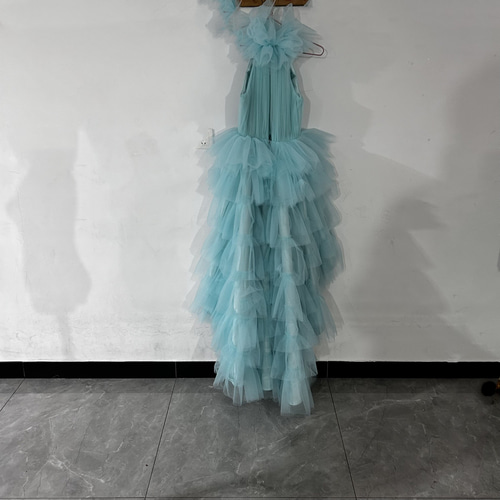 爽やかで優しいブルー,カラードレス 薄ピンク ソフトチュール 柔らかく  