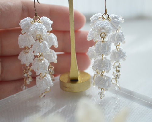 アンティーク★ムラーノガラス・ターコイズ鈴蘭★ドールピアス イヤリング★フランス ベネチアンガラス ムラーノ島 青×シルバー ピアス】 | iichi 日々の