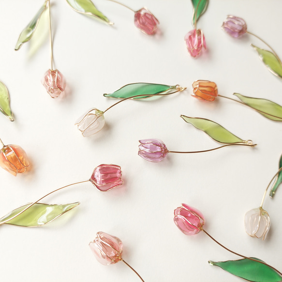 春のキャンバス ｰ Tulip】 ピアス/イヤリング アクセサリー