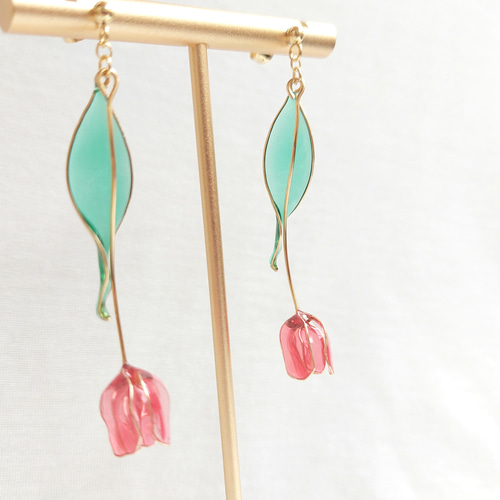 春のキャンバス ｰ Tulip】 ピアス/イヤリング アクセサリー