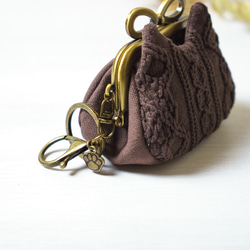 ミルクチョコ・アズネコ・ミニがま口ポーチ 6枚目の画像