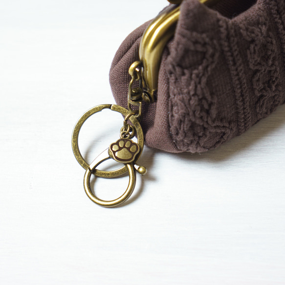 ミルクチョコ・アズネコ・ミニがま口ポーチ 5枚目の画像