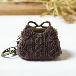 ミルクチョコ・アズネコ・ミニがま口ポーチ 2枚目の画像