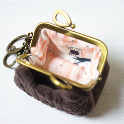 ミルクチョコ・アズネコ・ミニがま口ポーチ 4枚目の画像