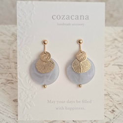 ターコイズカラーのシェルパーツイヤリング/ピアス イヤリング