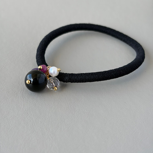 モリオン10㎜×ルビー×アメジスト×水晶×パール｜がんばる女性を応援する