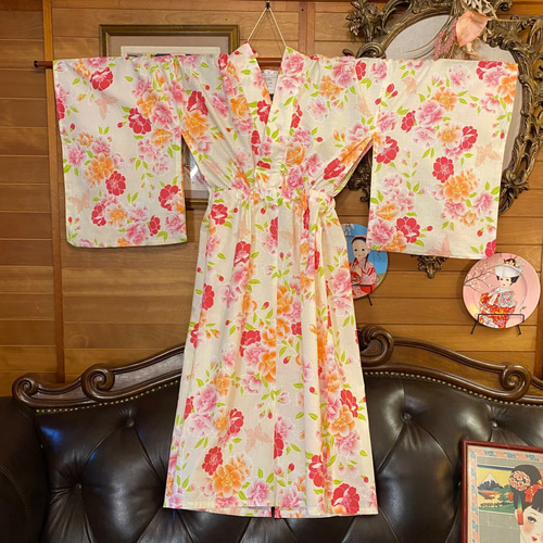 浴衣 ハンドメイド リメイク ワンピース ドレス 古着 和洋折衷