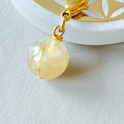 ミニバックチャーム ゴールドルチルクォーツ キーチャーム ストラップ