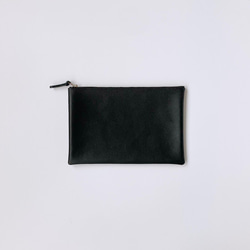 手に馴染むレザーポーチ　「Tha phae pouch (Lサイズ / black)」 2枚目の画像