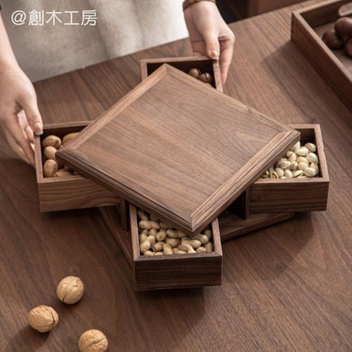 木製 四角い設計 小物収納 フリーボックス おやつ お菓子入れ お呼ばれ