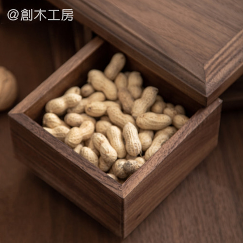 木製 四角い設計 小物収納 フリーボックス おやつ お菓子入れ お呼ばれ