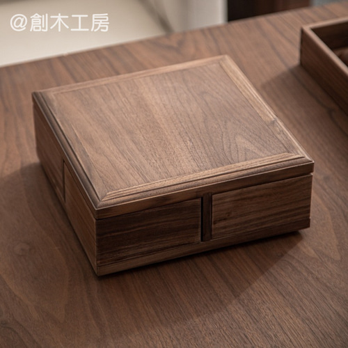 木製 四角い設計 小物収納 フリーボックス おやつ お菓子入れ