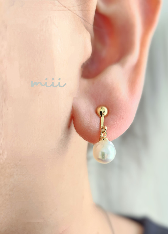 大人気◎本物あこや本真珠 1粒ピアス&イヤリング アレルギー  