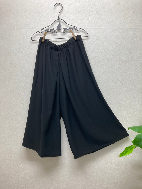 スカート風ガウチョパンツ＊さらさらジョーゼット総ゴムタイプ