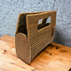 アタ ハンドバッグ　アタバッグ 天然素材 ラタン　伝統工芸　手編み　小物　カゴバッグ 長方形 2種類 バティック 8枚目の画像