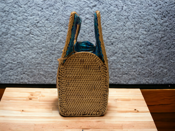 アタ ハンドバッグ　アタバッグ 天然素材 ラタン　伝統工芸　手編み　小物　カゴバッグ 長方形 2種類 バティック 10枚目の画像