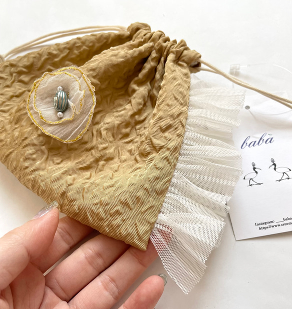 omamori「カケラ」ミニ巾着[ジャガード・宝石] 4枚目の画像