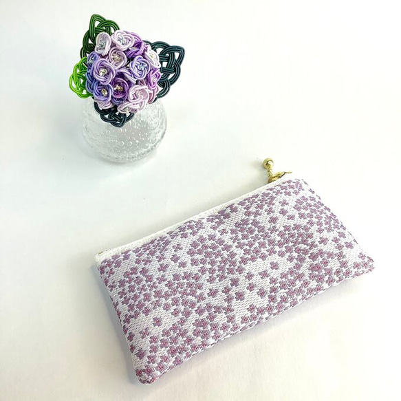 畳縁　零錢包　繡球花　日式　紫色的 第9張的照片