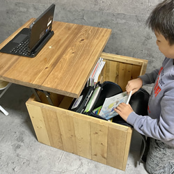 【どこでも子供部屋BOX】開けば勉強机にもなるランドセルや教科書など学校の用意が全部入る収納ボックス！デスク&スツール 13枚目の画像