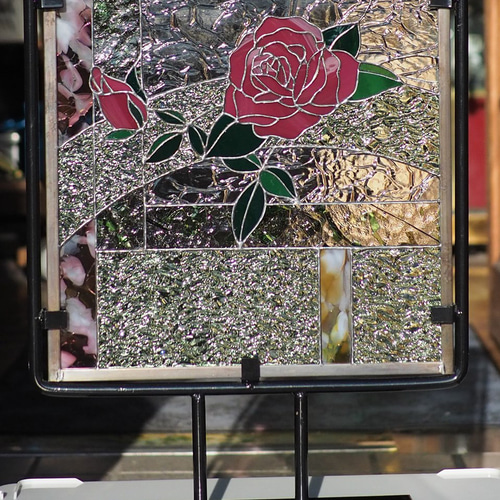 ステンドグラス パネル【薔薇】 その他インテリア雑貨 ゆう
