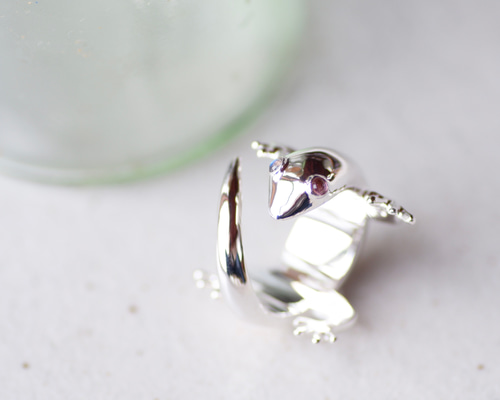 ⬛︎ Gecko Odd-eye ring #10.5【ラブラドライト&ピンク・トルマリン