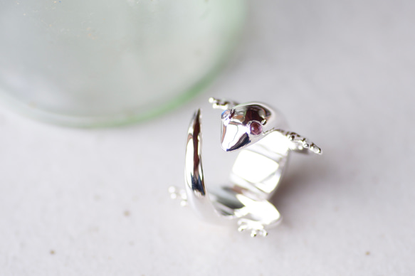 ⬛︎ Gecko Odd-eye ring #10.5【ラブラドライト&ピンク・トルマリン