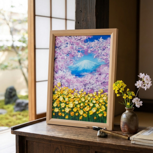 油絵【祝祭の富士】富士山 絵画 油彩画 原画 風景画｜ アート