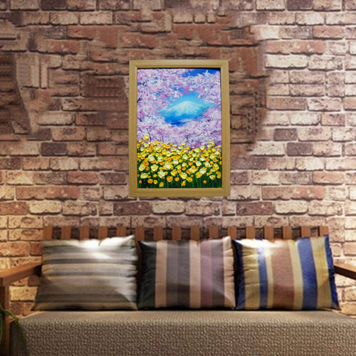 油絵 油彩 油彩画 絵 絵画 【桜と富士山と菜の花】 油絵 油彩 油彩画 絵 絵画 【桜と富士山と菜の花】 | HIROSHI1990