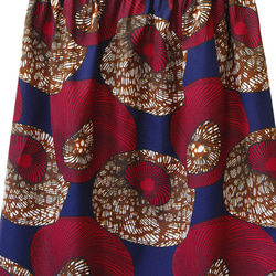 アフリカ布のギャザースカート（ フラワー ）アフリカンプリント アフリカンファブリック 6枚目の画像