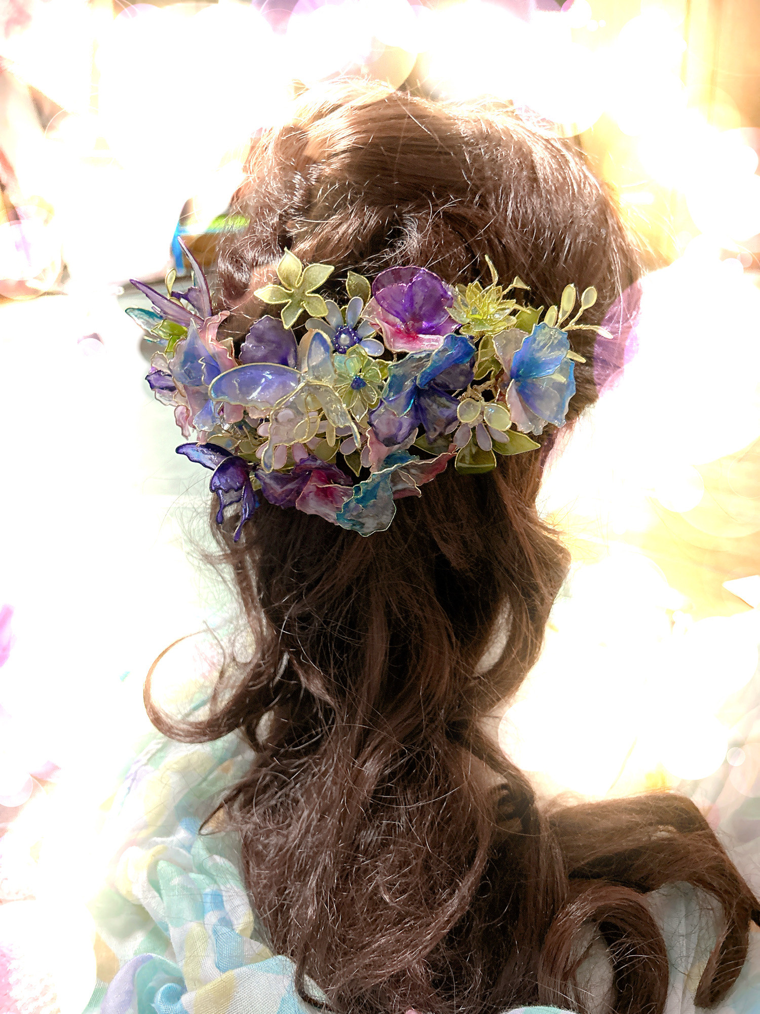 春のお花のヘッドドレス　アメリカンフラワー