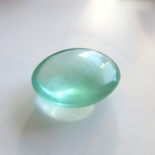 大粒17×9mmミントグリーン「フローライト」オーバルカボションルース