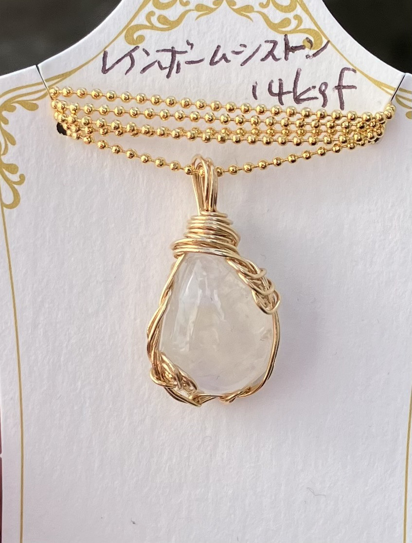 天然石 レインボームーンストーン14kgfペンダント　レターパックライト送料無料