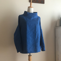 ハンドメイド 人気作家 フレンチリネンハイネックフレアマキシワンピース 黒 フレンチリネン（黒）で作ったハイネックフレアマキシワンピース
