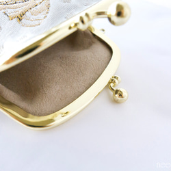 【再販新バージョン】蜂柄が可愛い　がま口ミニポーチ　アクセサリー入れ　コインケース　フランス製生地　ヴィンテージ風 4枚目の画像