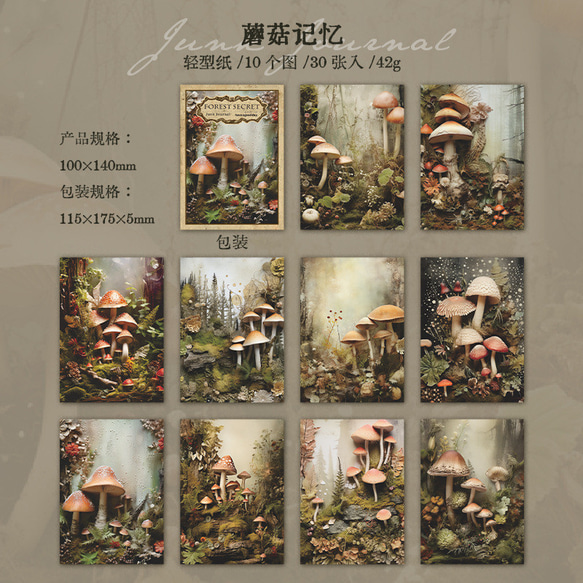 238d  コラージュ　素材紙　コレクション　海外　メモ帳　　6種セット 8枚目の画像