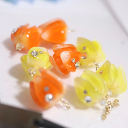 《特集掲載》チューリップ＊黄色　揺れるピアス／イヤリング　春限定作品　春色 10枚目の画像