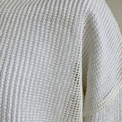 『春夏』コットン100％　サラッとした透かし編みセーター　【ホワイト】 2枚目の画像