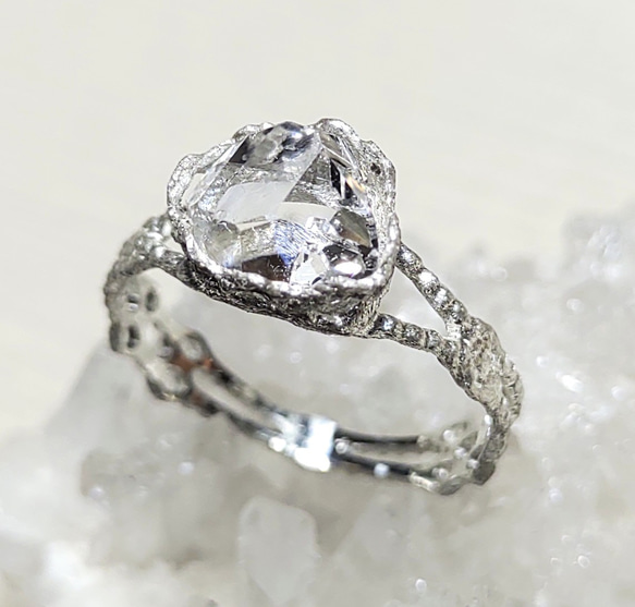 鉱物の表情 herkimer＊925 lace ring 1枚目の画像