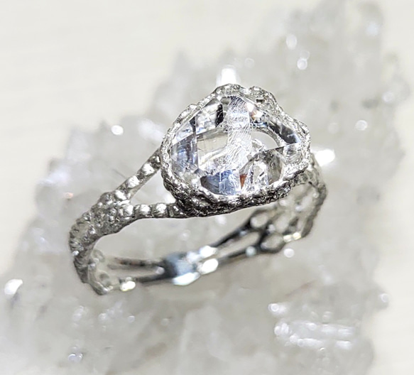 鉱物の表情 herkimer＊925 lace ring 3枚目の画像