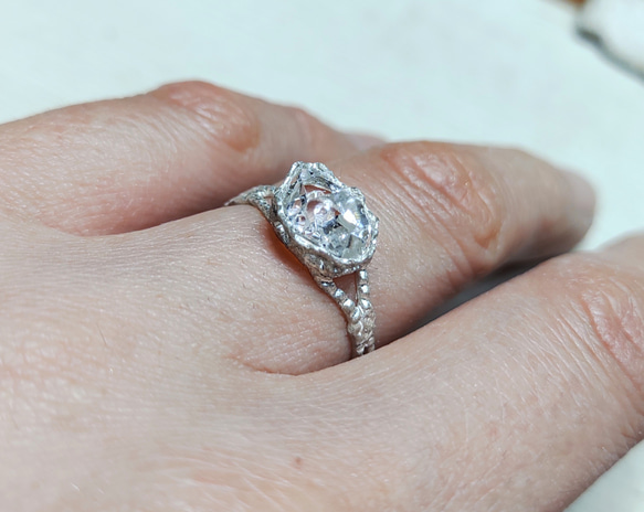 鉱物の表情 herkimer＊925 lace ring 8枚目の画像