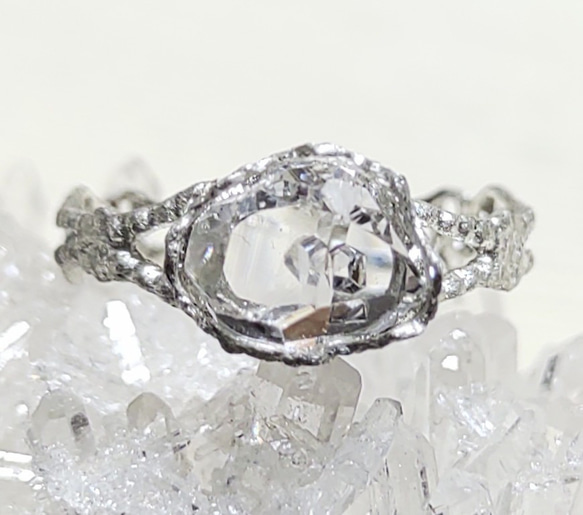 鉱物の表情 herkimer＊925 lace ring 4枚目の画像