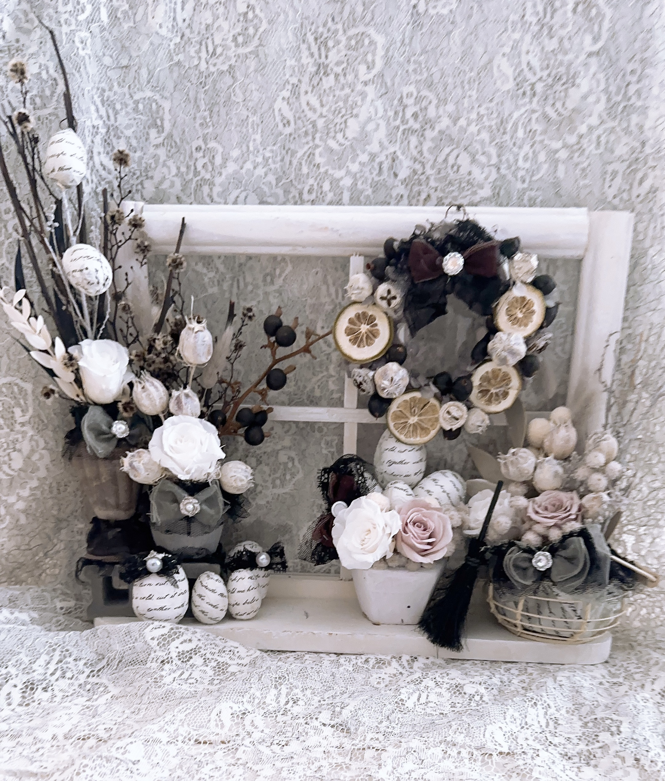 ❤️SALE❤️shabby chic eggガーデン窓枠アレンジ その他素材 shabby  