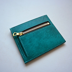 ミドルウォレット【ターコイズ（内装：グレー）】二つ折り財布