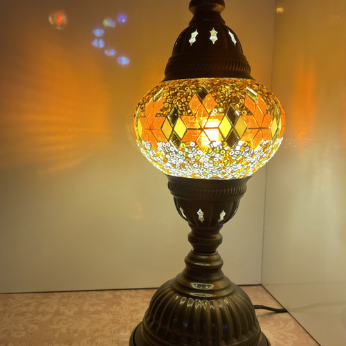 トルコモザイクランプ スタンドM （オリジナルデザインガラステーブル