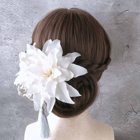 美しすぎる八重咲ユリの髪飾り 卒業式 結婚式 前撮り 和装 ヘア