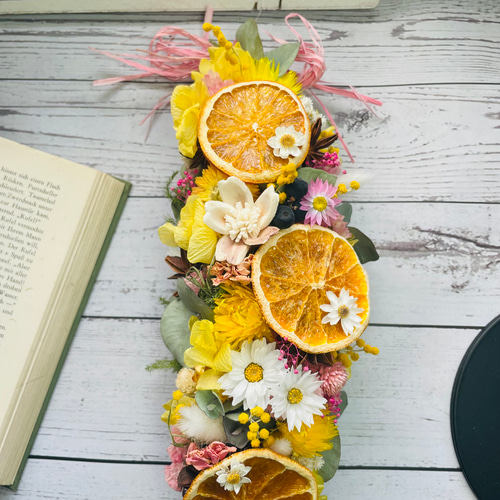 爽やかオレンジガーランド ドライフラワー Atelier sol daisy 通販
