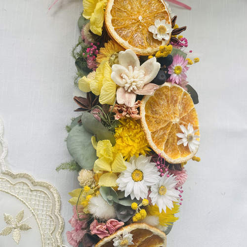 爽やかオレンジガーランド ドライフラワー Atelier sol daisy 通販